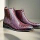 Basket Weave Leather Chelsea Boot