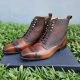 Brogue Cap Toe Leather Boot