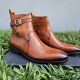 Buckle Leather Strap Boots